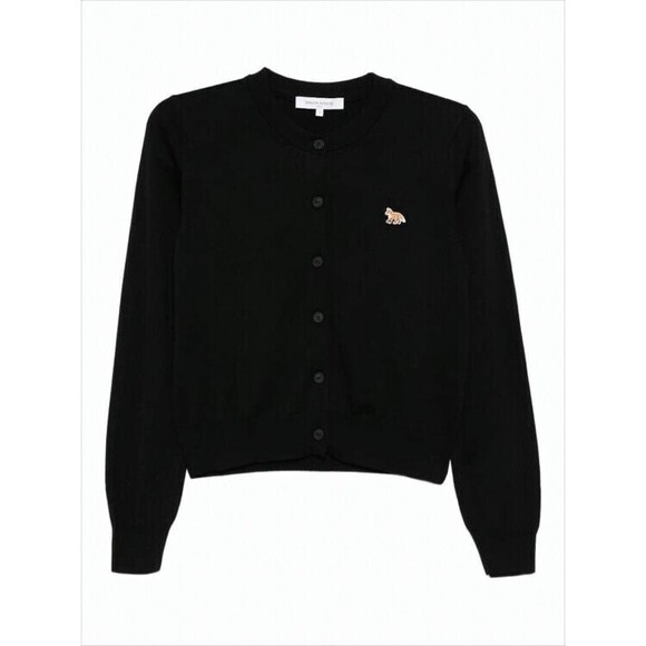 Maison Kitsuné Boxy Black Lambswool Cardigan - NWT